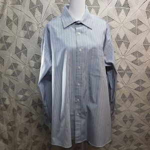 Enro Ultra Pinpoint Dress Shirt Men's 17.5 (34-35) Button Up Long Sleeve.